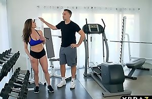 Mummy gym workout on the large cock of