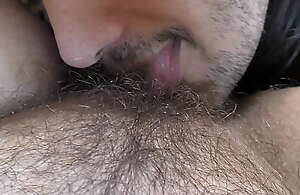 Licking hairy mature pussy till crest