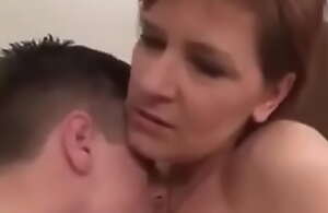Hot stepmom fucks son while talking