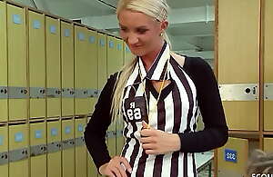 Female referee MILF Cameron coax to Anal and DP