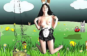 Chinese Teen is a sexy Easter Bunny