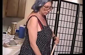 Gray-haired grandmother is seriously
